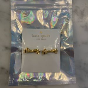 BRAND NEW Kate Spade gold bow earrings